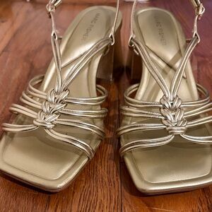Marc Fisher Metallic Gold Strappy Heels